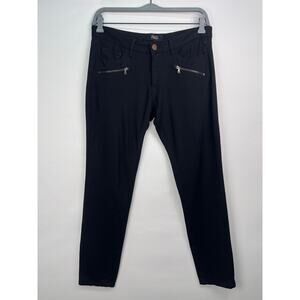 Paige Black Stretch Skinny Jeggings Zip Pocket Size 29